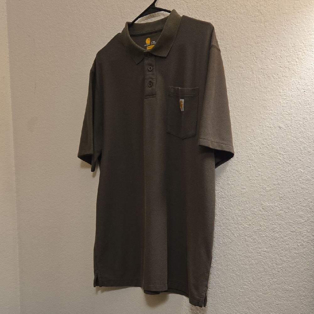 Carhartt Pocket Polo Shirt - Olive Green - Large Tall - Picture 3 of 14